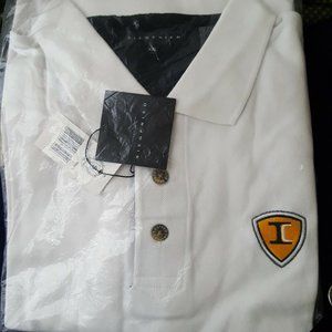 Siegfried XXL White Mens Polo Shirt Yellow Black IC Logo